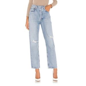 Agolde RARE 90's Mid Rise Loose Fit in Captured Jeans, Straight Leg Sz 25